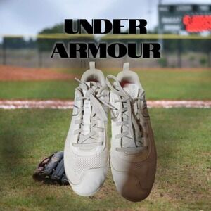 Under Armour Glyde‎ Cleats Size 7 White  (5287)